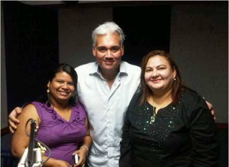 Lcda. Diana Guardiola Asistente Principal del Proyecto, Ricardo Van Praag Locutor del Programa de Supersonico de la MEGA y la Dra, Elizabeth Miquilena Verde Gerente del Proyecto REITES